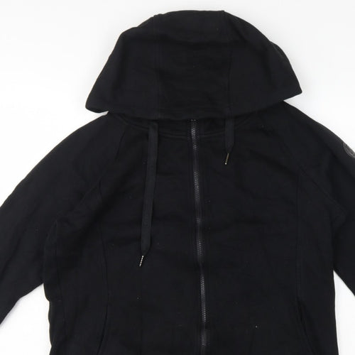 Seraphine Women Black L Maternity Full Zip Hooded Fleece Hoodie