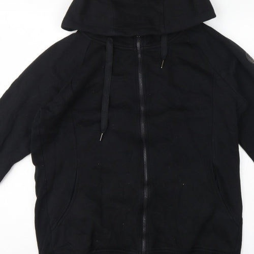 Seraphine Women Black L Maternity Full Zip Hooded Fleece Hoodie