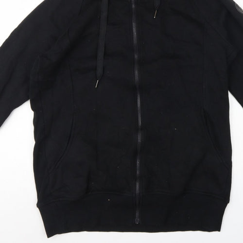 Seraphine Women Black L Maternity Full Zip Hooded Fleece Hoodie