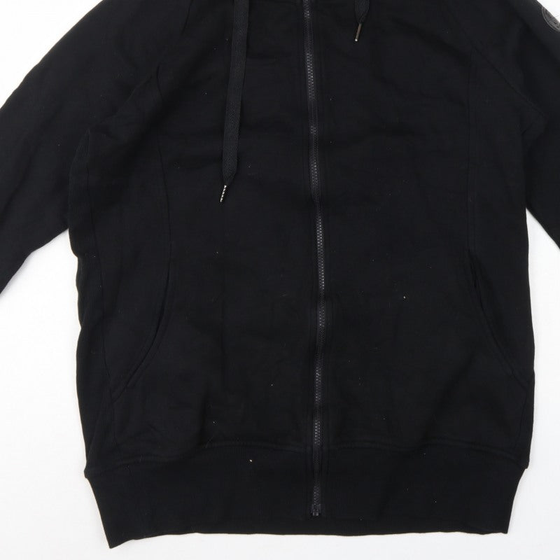 Seraphine Women Black L Maternity Full Zip Hooded Fleece Hoodie