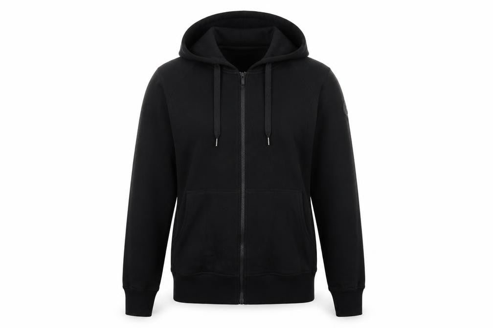 Seraphine Women Black L Maternity Full Zip Hooded Fleece Hoodie