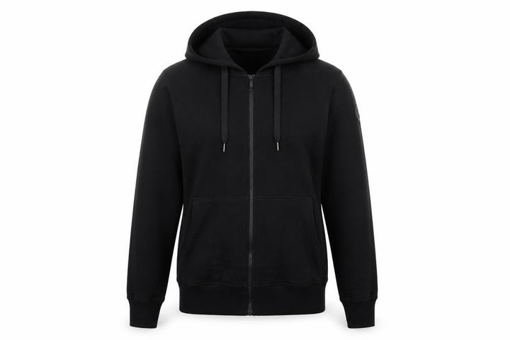 Seraphine Women Black L Maternity Full Zip Hooded Fleece Hoodie