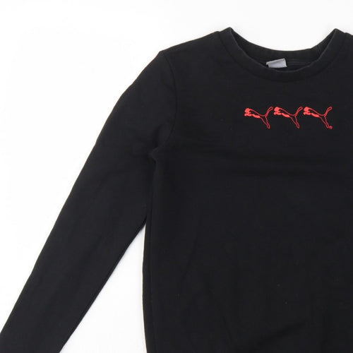 Puma Women’s Black XS Logo Crew Neck Pullover Sweatshirt