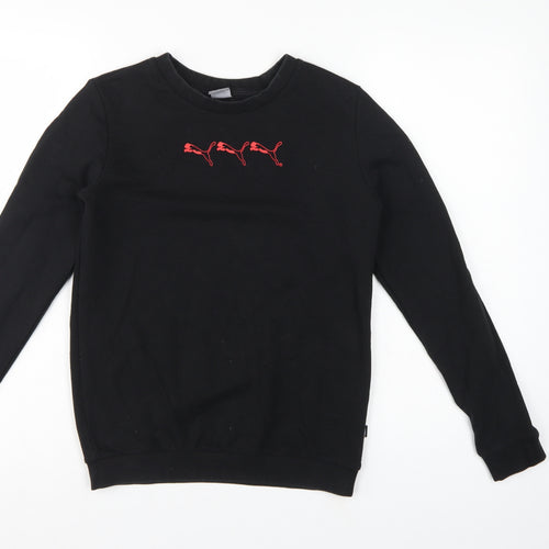 Puma Women’s Black XS Logo Crew Neck Pullover Sweatshirt