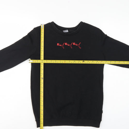 Puma Women’s Black XS Logo Crew Neck Pullover Sweatshirt