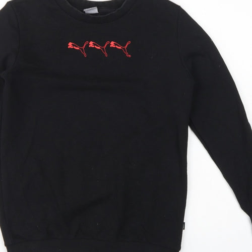 Puma Women’s Black XS Logo Crew Neck Pullover Sweatshirt
