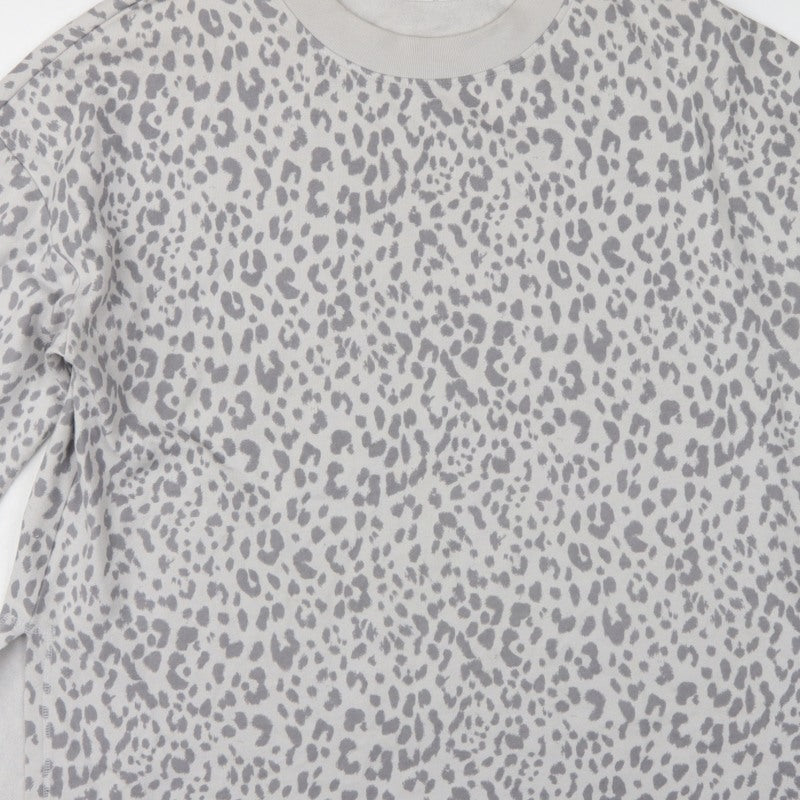 Additional view of GAP Women Grey Leopard Print XL Pullover Crew Neck Sweatshirt