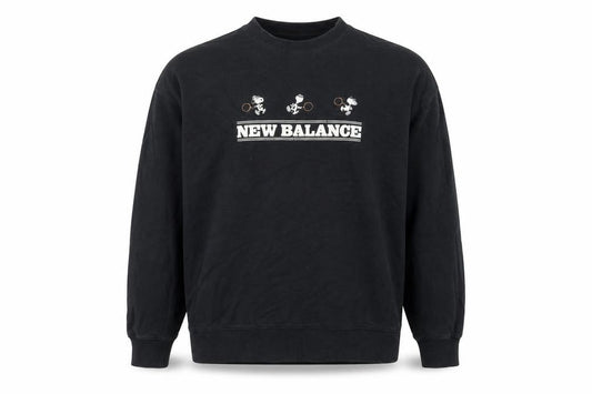 New Balance Mens Black XL Peanuts Snoopy Tennis Graphic Sweatshirt