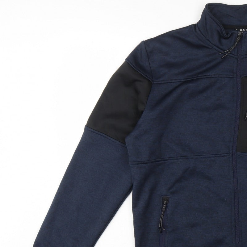 U.S. Athletic Men’s Navy Medium Full Zip High Neck Sweatshirt