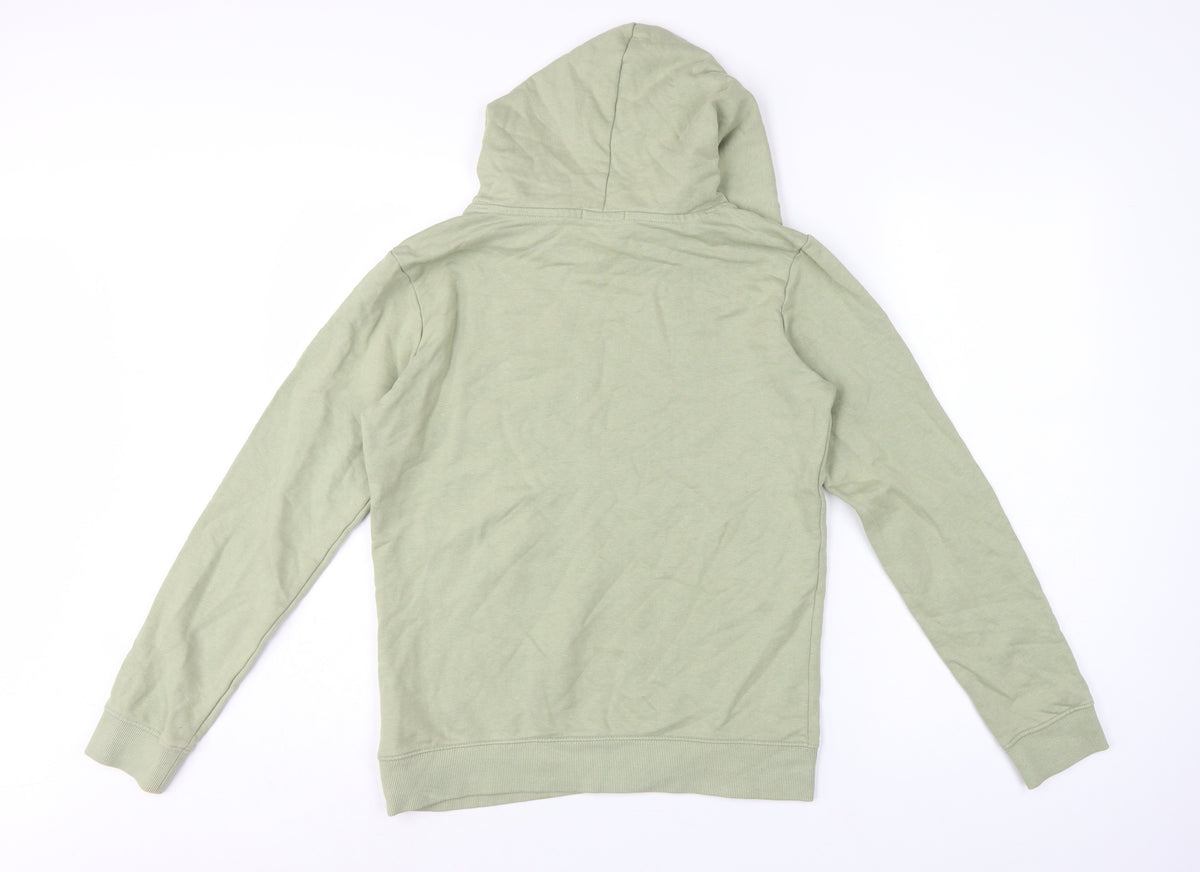 Calvin Klein Jeans Boys Green 16 Years Pullover Logo Hoodie Cotton