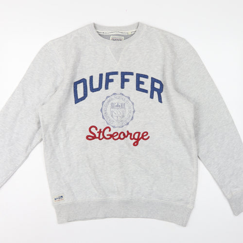 Duffer Men’s Grey L Pullover Crew Neck St George Graphic Sweatshirt