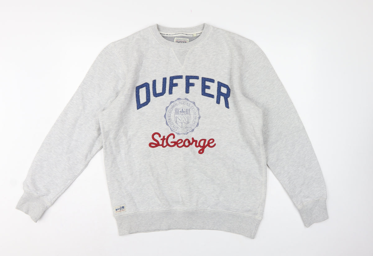 Duffer Men’s Grey L Pullover Crew Neck St George Graphic Sweatshirt