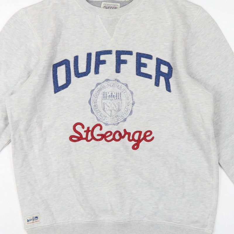 Duffer Men’s Grey L Pullover Crew Neck St George Graphic Sweatshirt