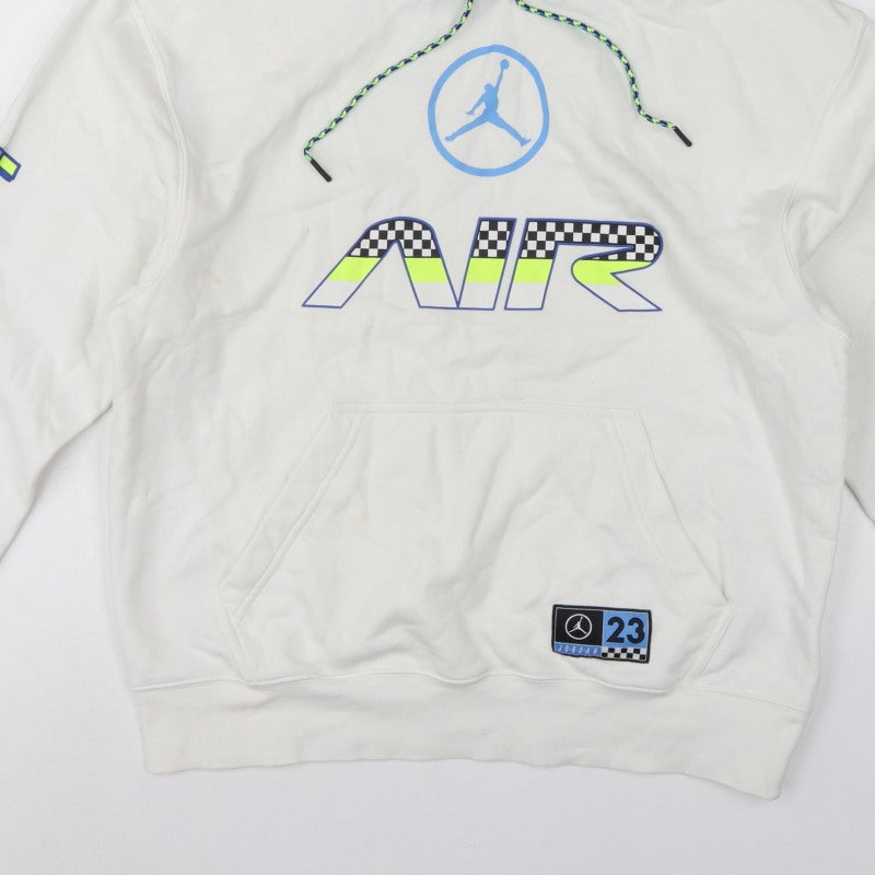 Additional view of Jordan Men’s White M Pullover Hoodie Air Racing Graphic