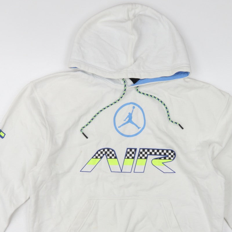 Additional view of Jordan Men’s White M Pullover Hoodie Air Racing Graphic
