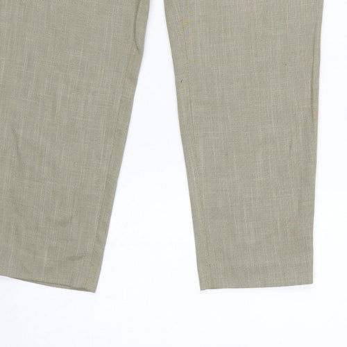 H&M Women’s Beige Tailored Tapered Trousers UK 8 High Rise