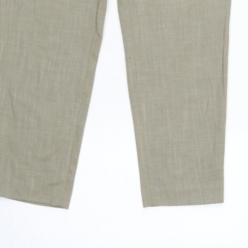 H&M Women’s Beige Tailored Tapered Trousers UK 8 High Rise