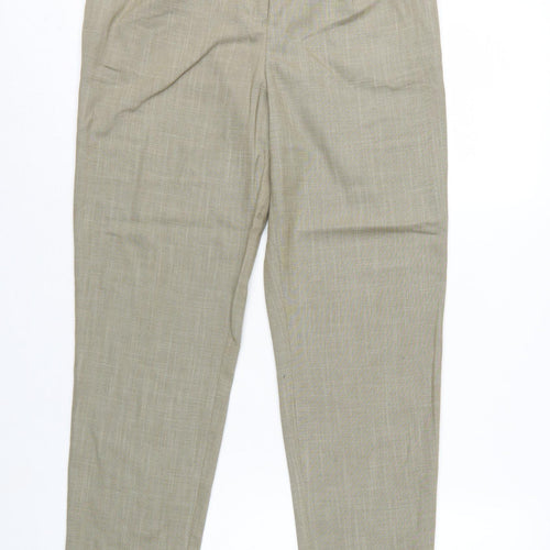 H&M Women’s Beige Tailored Tapered Trousers UK 8 High Rise