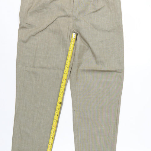 H&M Women’s Beige Tailored Tapered Trousers UK 8 High Rise