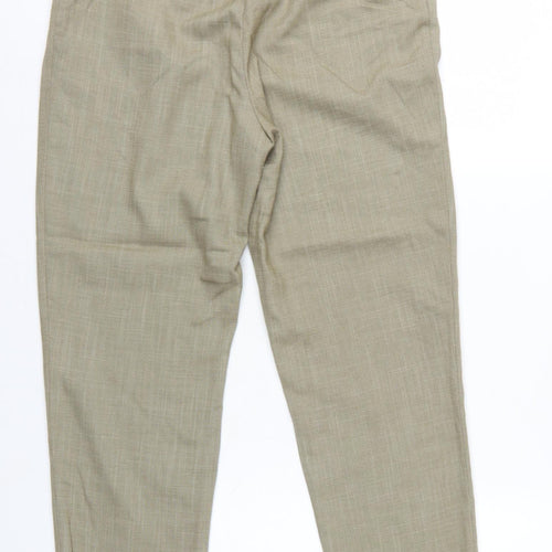 H&M Women’s Beige Tailored Tapered Trousers UK 8 High Rise