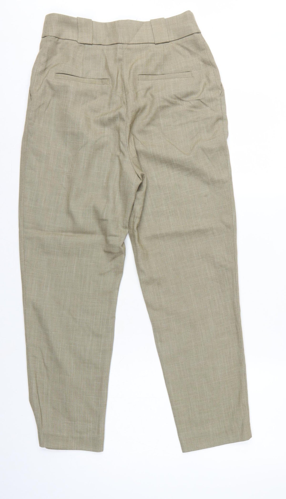H&M Women’s Beige Tailored Tapered Trousers UK 8 High Rise