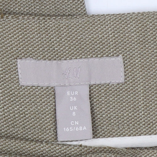 H&M Women’s Beige Tailored Tapered Trousers UK 8 High Rise