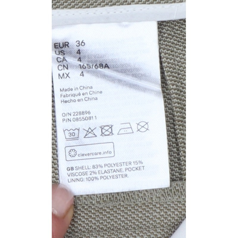 H&M Women’s Beige Tailored Tapered Trousers UK 8 High Rise