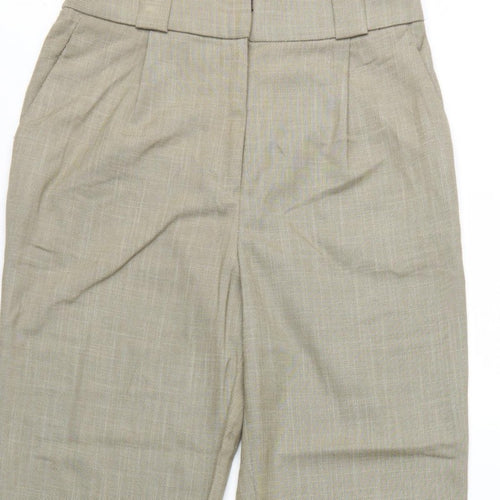 H&M Women’s Beige Tailored Tapered Trousers UK 8 High Rise