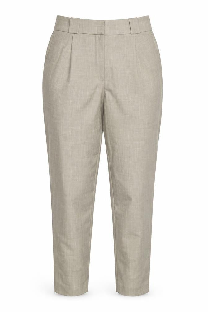 H&M Women’s Beige Tailored Tapered Trousers UK 8 High Rise