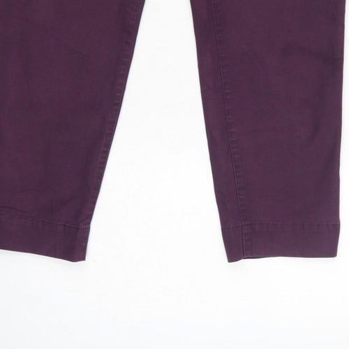 Marks and Spencer Women’s Purple UK 10 Short Tapered Chino Trousers