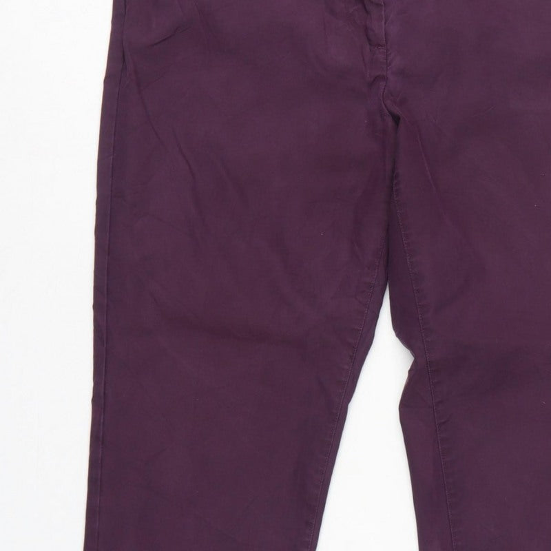 Marks and Spencer Women’s Purple UK 10 Short Tapered Chino Trousers