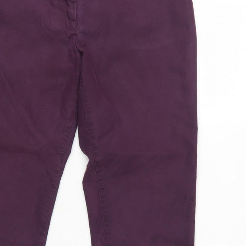 Marks and Spencer Women’s Purple UK 10 Short Tapered Chino Trousers