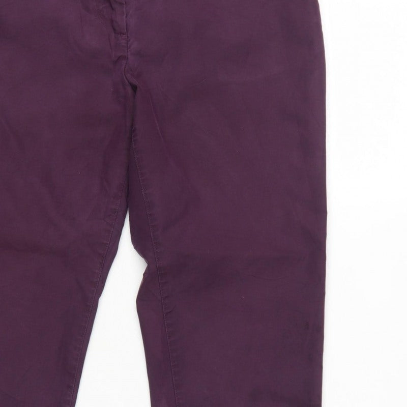 Marks and Spencer Women’s Purple UK 10 Short Tapered Chino Trousers