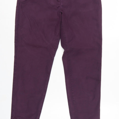 Marks and Spencer Women’s Purple UK 10 Short Tapered Chino Trousers