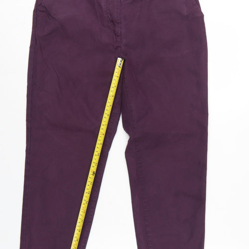 Marks and Spencer Women’s Purple UK 10 Short Tapered Chino Trousers