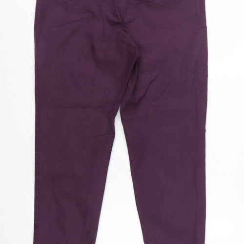 Marks and Spencer Women’s Purple UK 10 Short Tapered Chino Trousers