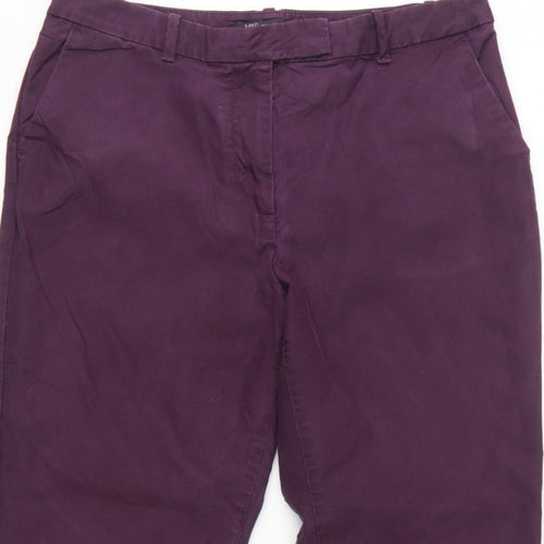 Marks and Spencer Women’s Purple UK 10 Short Tapered Chino Trousers