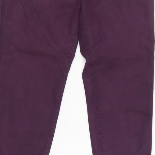 Marks and Spencer Women’s Purple UK 10 Short Tapered Chino Trousers