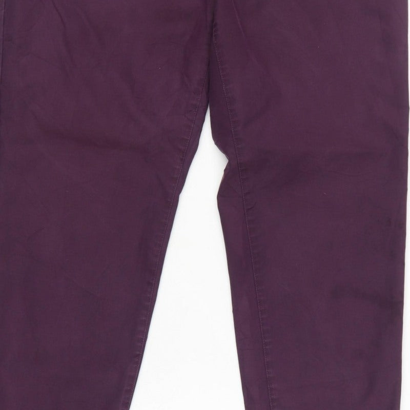 Marks and Spencer Women’s Purple UK 10 Short Tapered Chino Trousers
