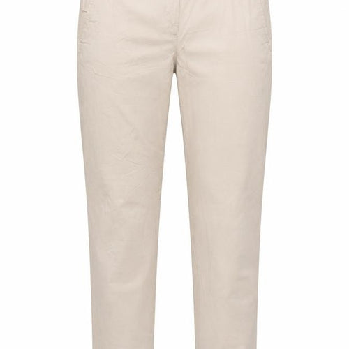 Marks and Spencer Women Beige UK 12 Cotton Stretch Tapered Chino Trousers