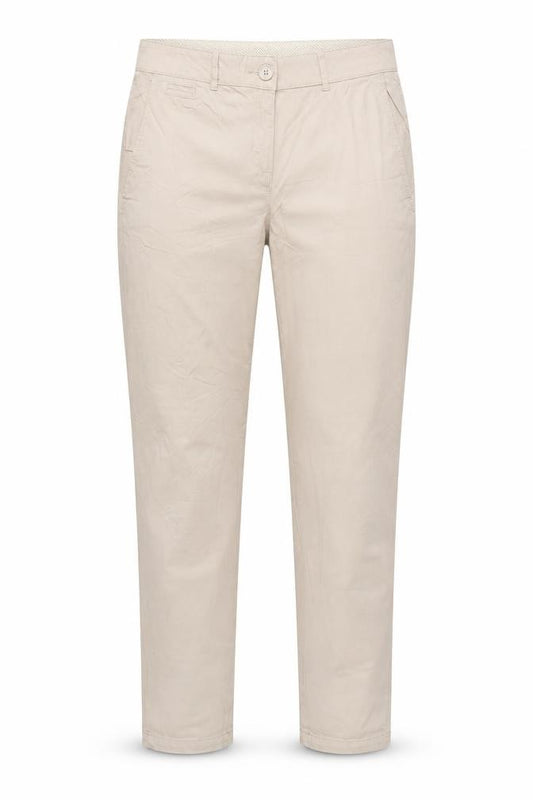 Marks and Spencer Women Beige UK 12 Cotton Stretch Tapered Chino Trousers