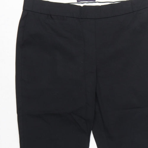 Marks and Spencer Women’s Black UK 14 Short Tapered Cotton Dress Trousers