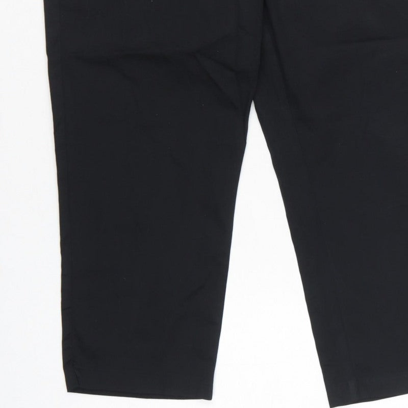 Marks and Spencer Women’s Black UK 14 Short Tapered Cotton Dress Trousers