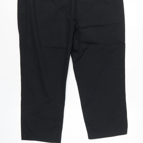 Marks and Spencer Women’s Black UK 14 Short Tapered Cotton Dress Trousers