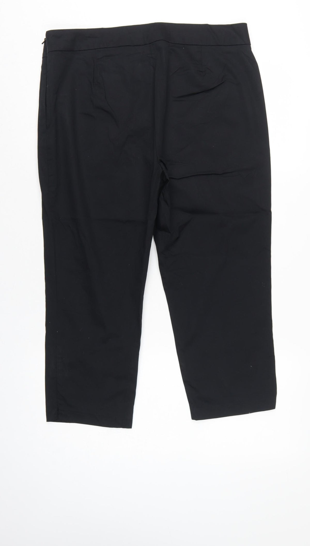 Marks and Spencer Women’s Black UK 14 Short Tapered Cotton Dress Trousers