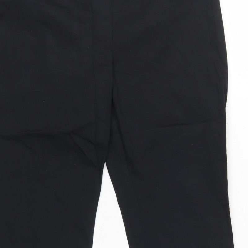 Marks and Spencer Women’s Black UK 14 Short Tapered Cotton Dress Trousers