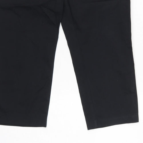 Marks and Spencer Women’s Black UK 14 Short Tapered Cotton Dress Trousers