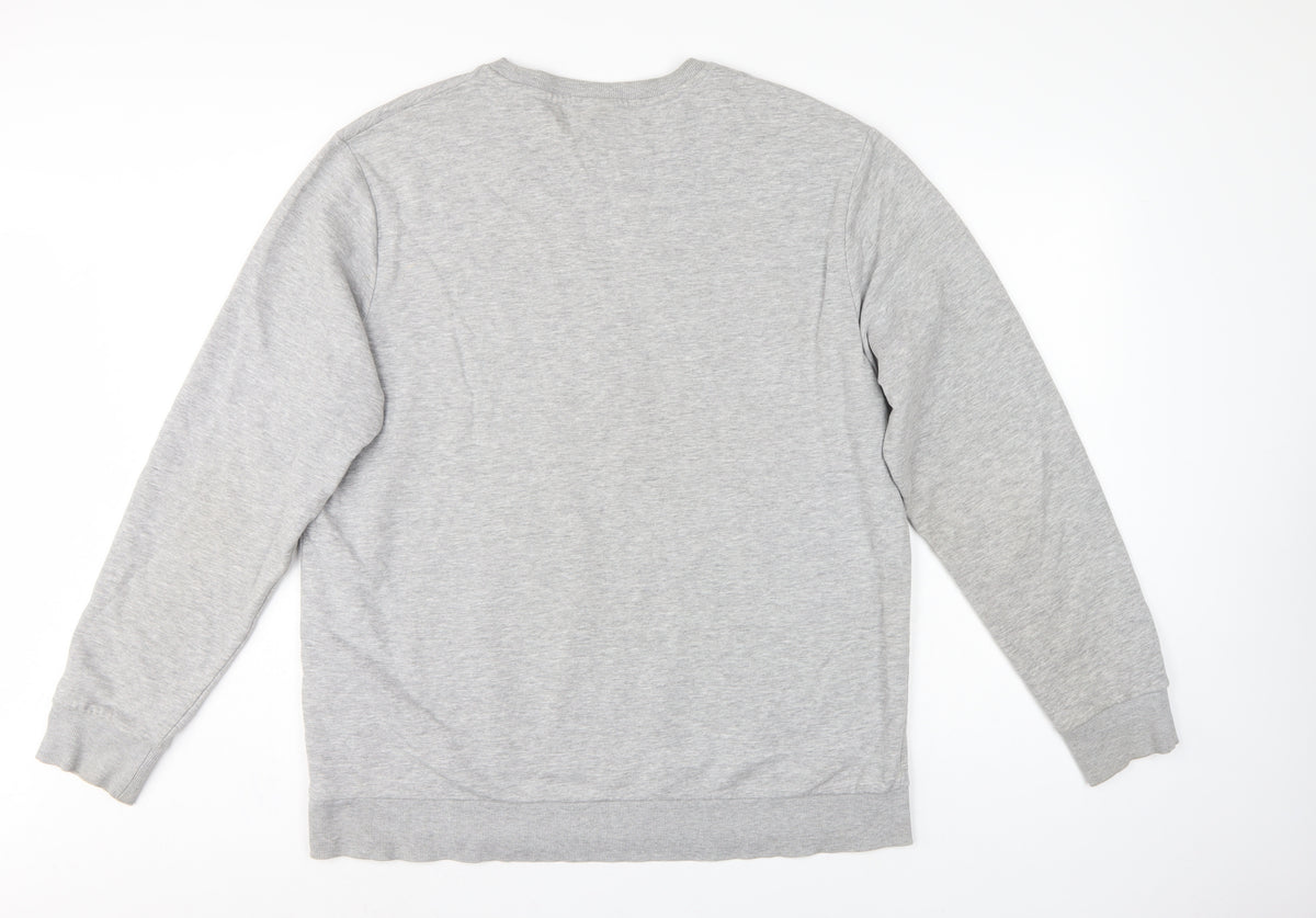 Brand and care label for Jack & Jones Men’s Grey 2XL Crew Neck Logo Pullover Sweatshirt