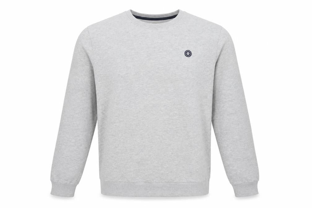 Front view of Jack & Jones Men’s Grey 2XL Crew Neck Logo Pullover Sweatshirt