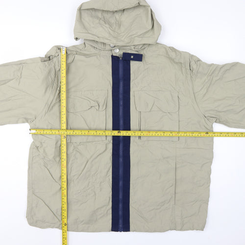 Armani Jeans Men’s Beige XL Hooded Full Zip Utility Jacket